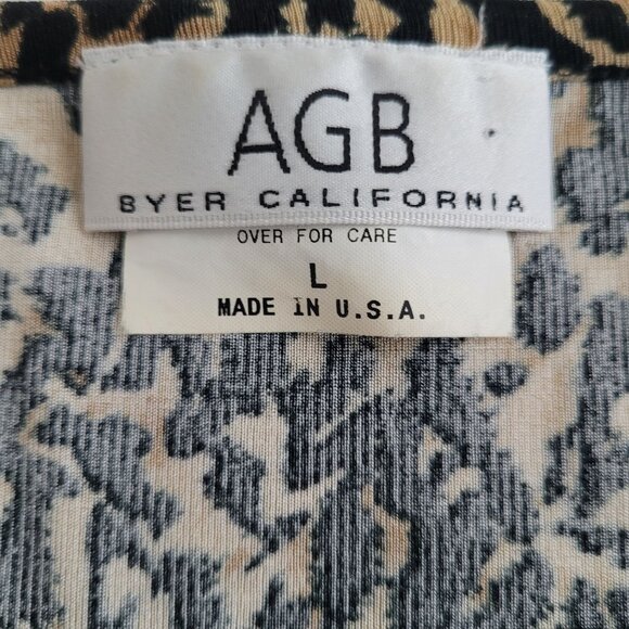 Byer California Women’s Animal Print Vintage 3/4 Sleeve Top Blouse Size L - Picture 3 of 7